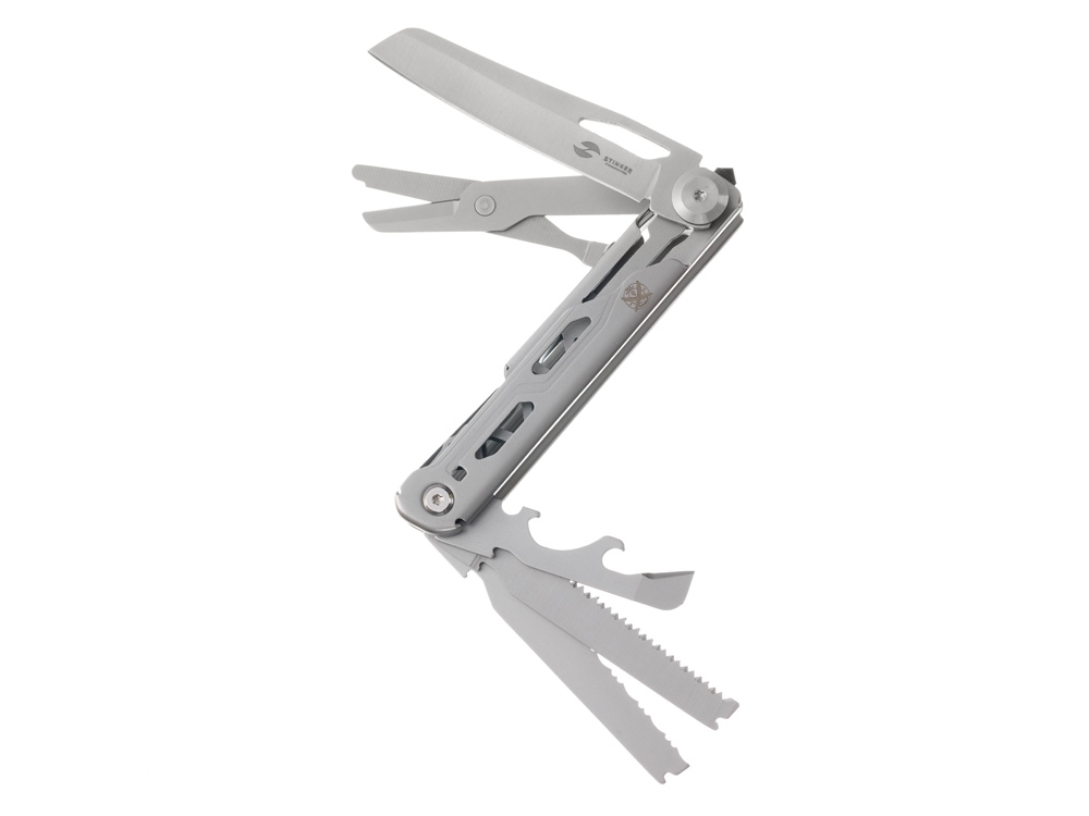 Нож перочинный Stinger, 112 мм, 9 функций, материал рукояти: нержавеющая сталь (серебристый) — изображение 2