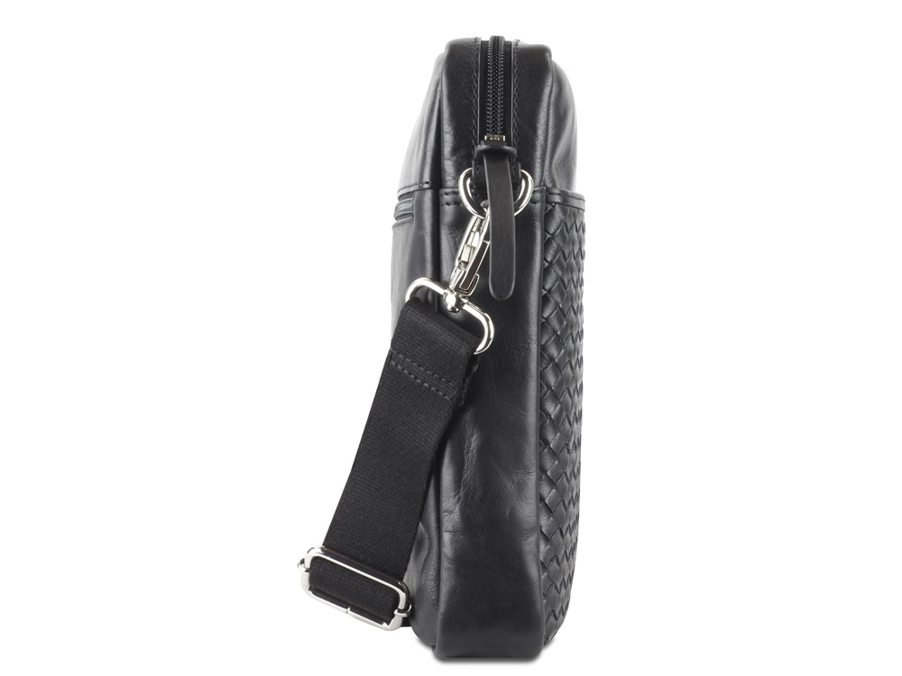 Сумка через плечо Mano Don Luca, натуральная кожа в черном цвете, 23 х 26,5 х 4,5 см — изображение 6