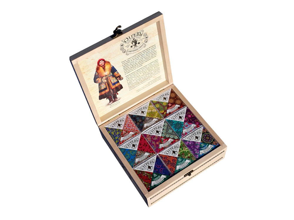 Подарочный набор c чаем Сокровища Севера в деревянной шкатулке без лого — изображение 2