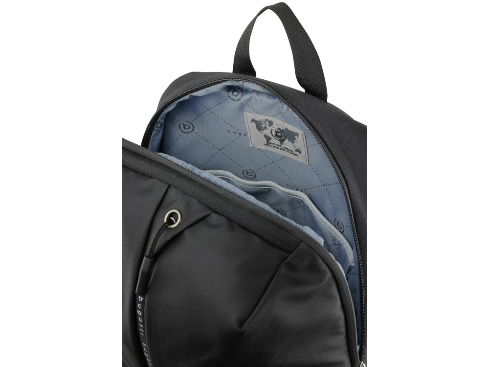 Рюкзак BUGATTI Blanc Delight, чёрный, нейлон RPET600D/тарпаулин/полиэстер, 32х15х45 см, 20 л — изображение 5