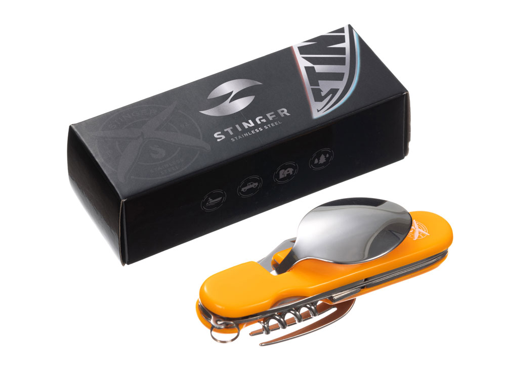Нож перочинный Stinger, 109 мм, 8 функций, материал рукояти: АБС-пластик (оранжевый) — изображение 7