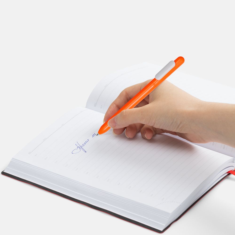 Ручка шариковая Swiper, оранжевая с белым — изображение 4