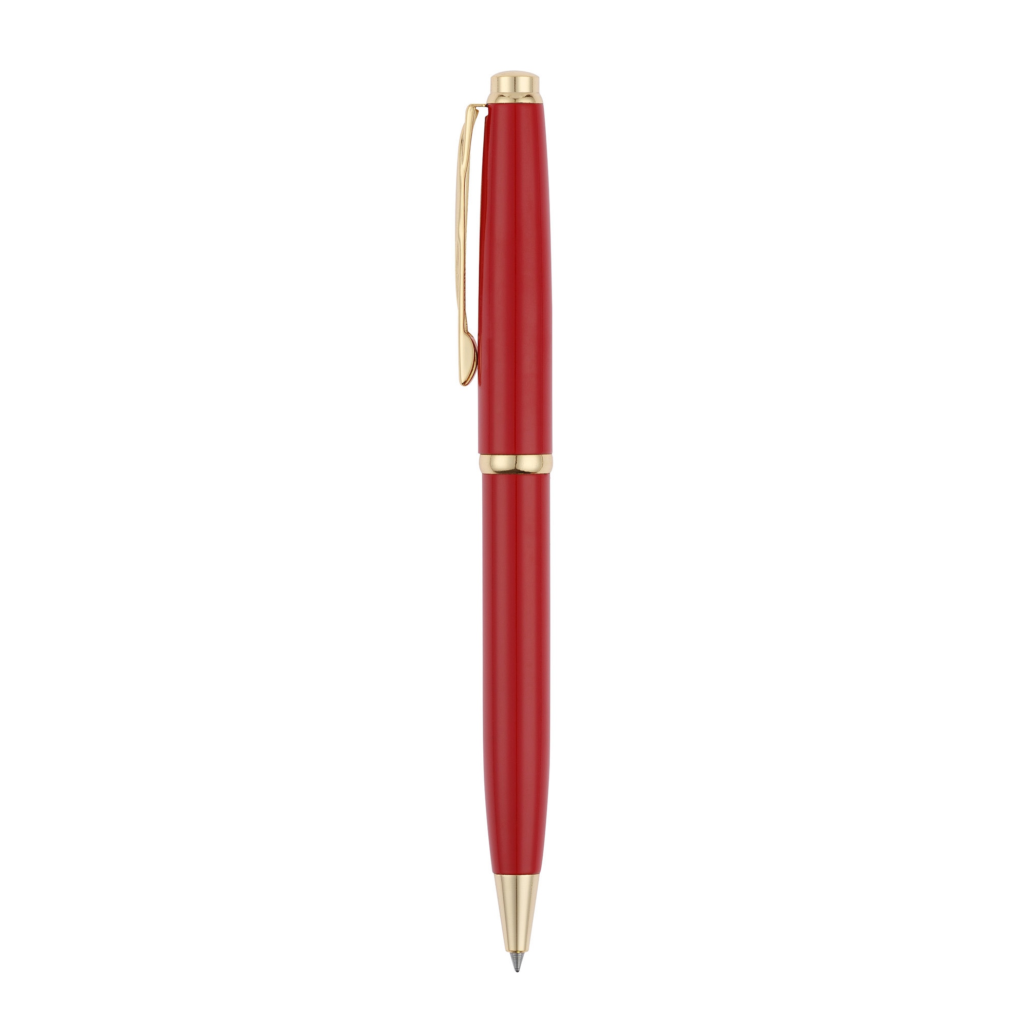 Ручка шариковая Pierre Cardin коллекция ГАММА КЛАССИКА (GAMME CLASSIC). Корпус - латунь с лакированным покрытием. Отделка и детали дизайна - сталь с позолотой. Цвет - красный. Упаковка E. — изображение 2