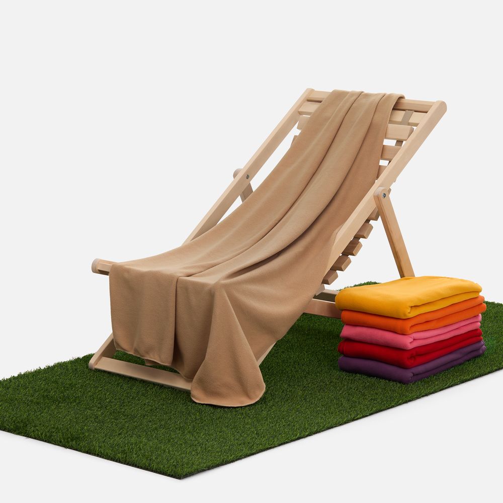 Флисовый плед Warm&Peace, бежевый — изображение 6