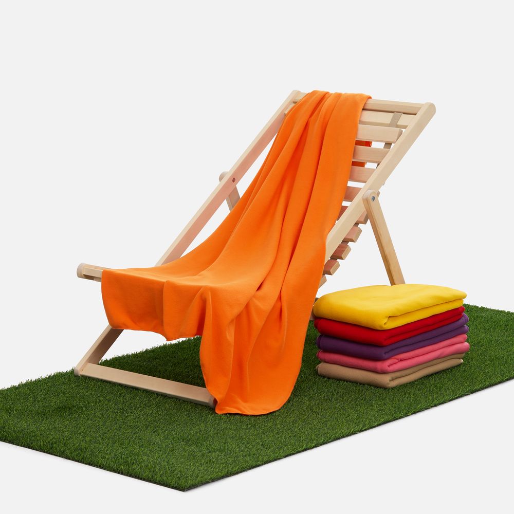 Флисовый плед Warm&Peace XL, оранжевый — изображение 5