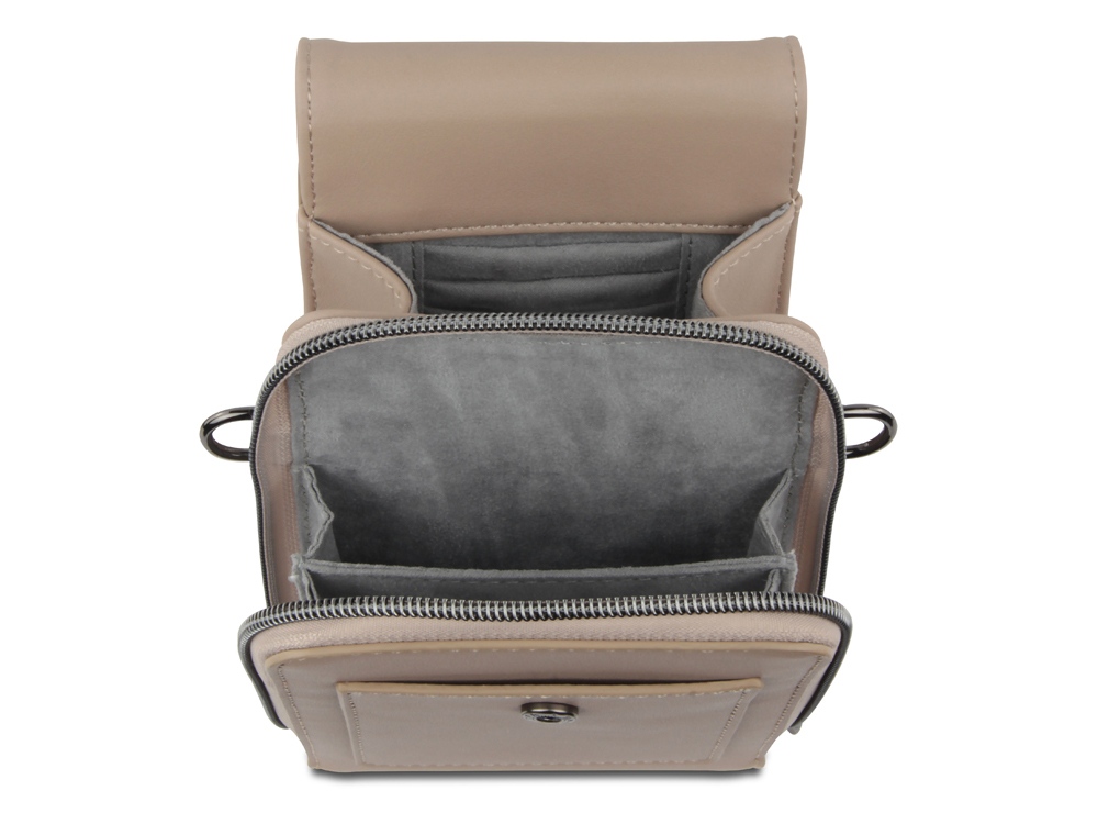 Сумка наплечная BUGATTI Almata, песочная, полиуретан, 11х4х19 см — изображение 3