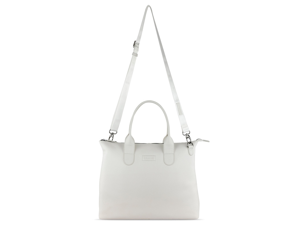 Сумка-шоппер BUGATTI Elsa, белая, воловья кожа/полиэстер, 46х11х31,5 см — изображение 3