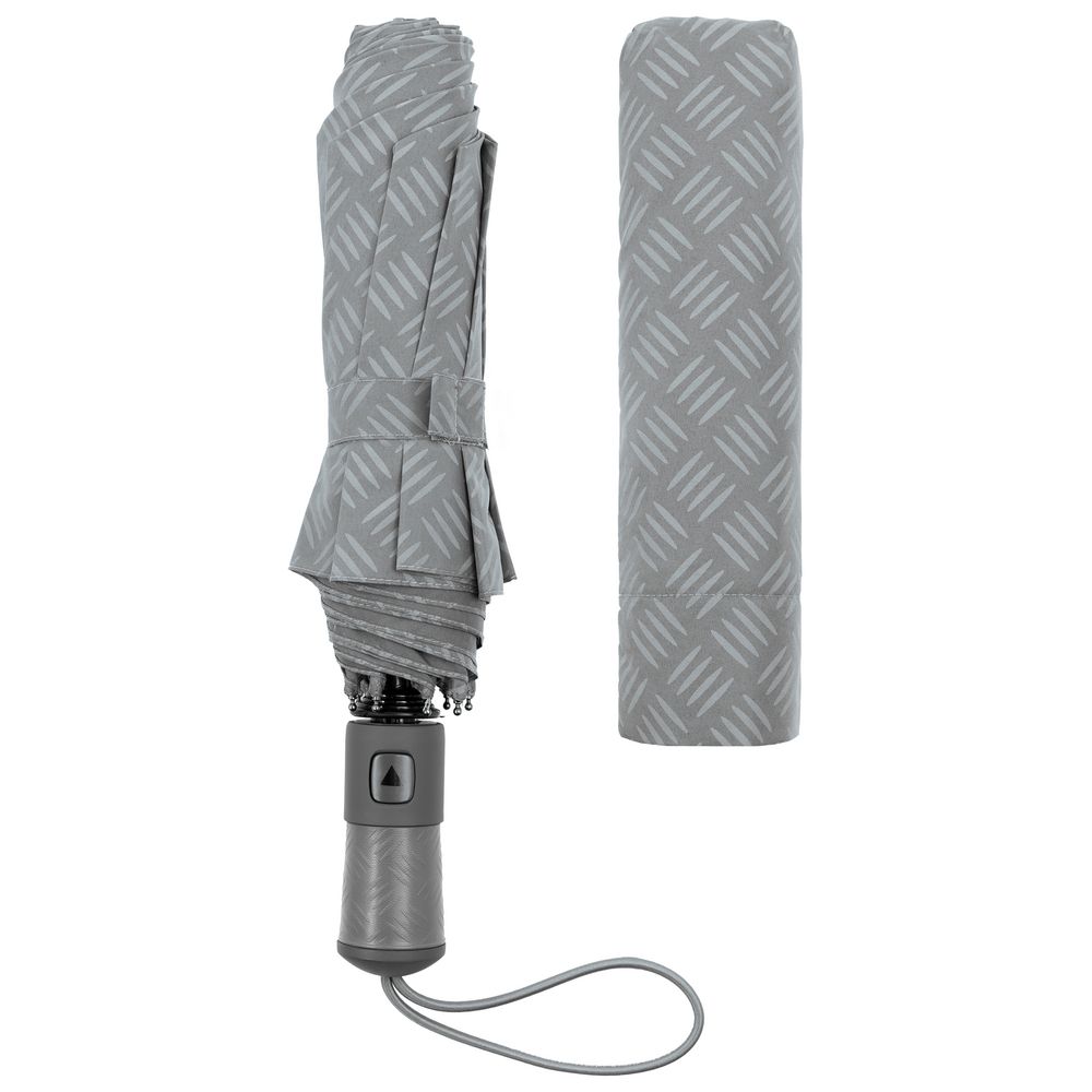 Зонт складной Hard Work, серый — изображение 4