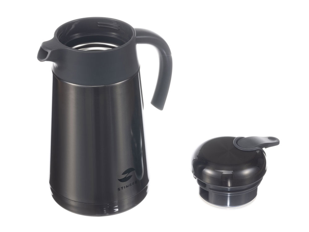 Термокофейник Stinger, 1,6 л, нержавеющая сталь, чёрный, 18 x 13,6 x 25,9 см — изображение 3