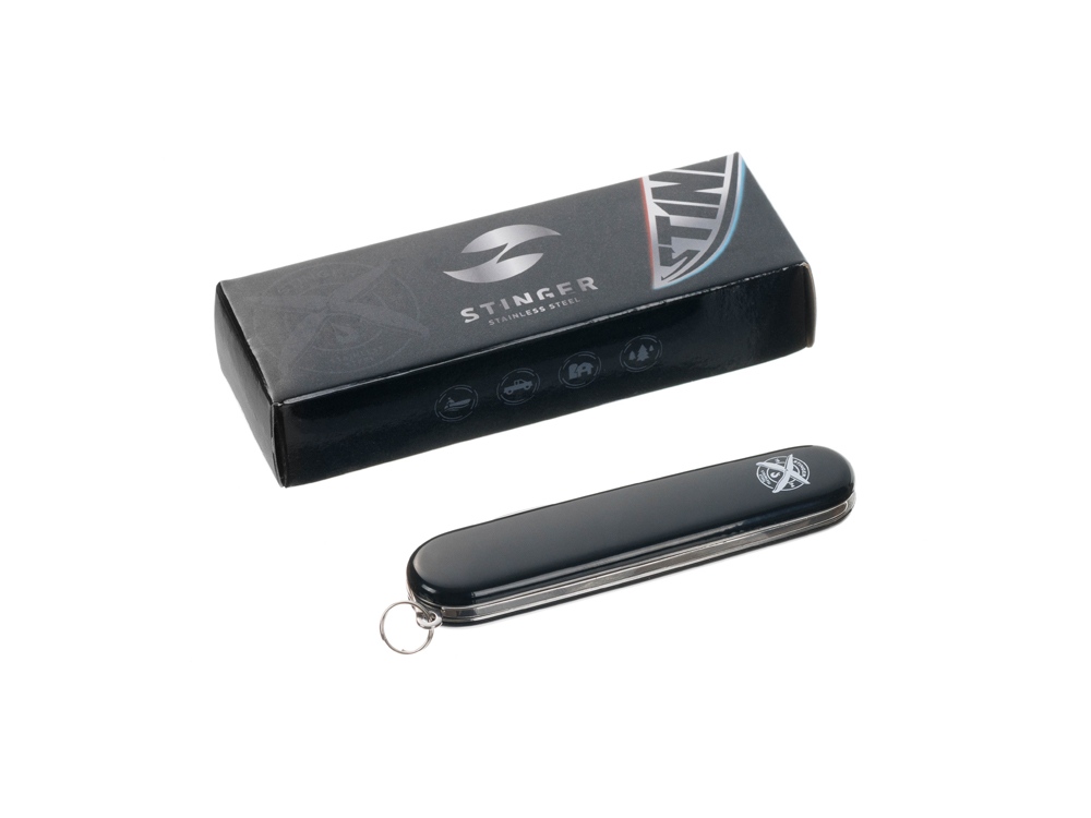 Нож перочинный Stinger, 90 мм, 2 функции, материал рукояти: АБС-пластик (черный) — изображение 9
