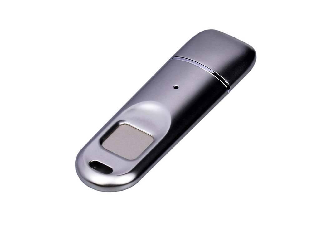 Металлическая флешка со сканером отпечатков пальцев в подарочной упаковке на 256 Гб, серебристый — изображение 4