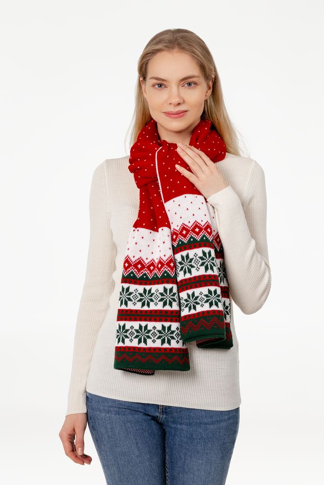 Шарф Happy View, красный с зеленым — изображение 5