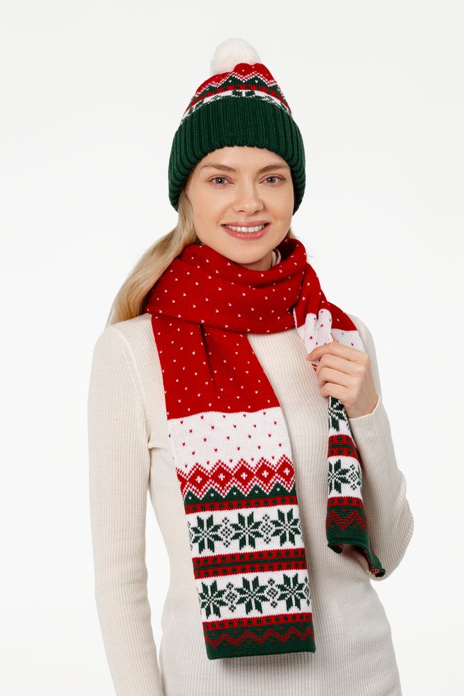 Шарф Happy View, красный с зеленым — изображение 6