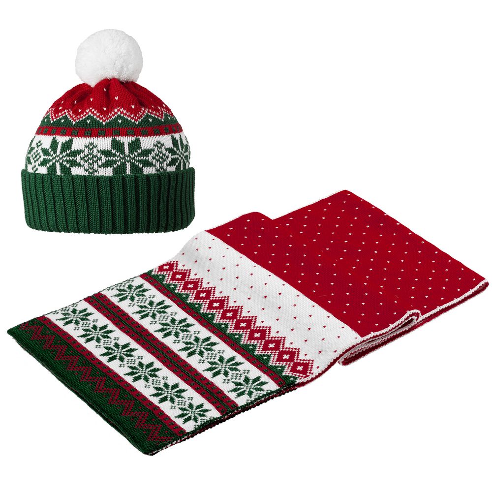 Шарф Happy View, красный с зеленым — изображение 4