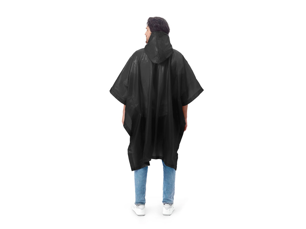Пончо Hawaii c чехлом унисекс, черный — изображение 3