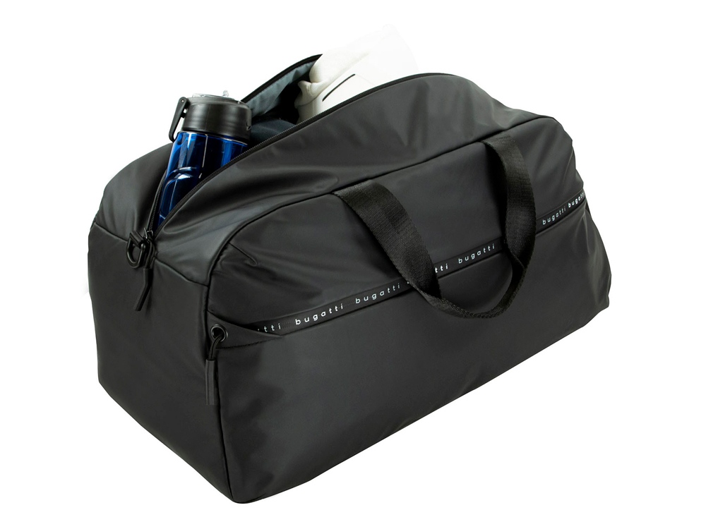 Сумка спортивная BUGATTI Blanc, чёрная, тарпаулин/полиэстер, 52х26х27,5 см — изображение 4