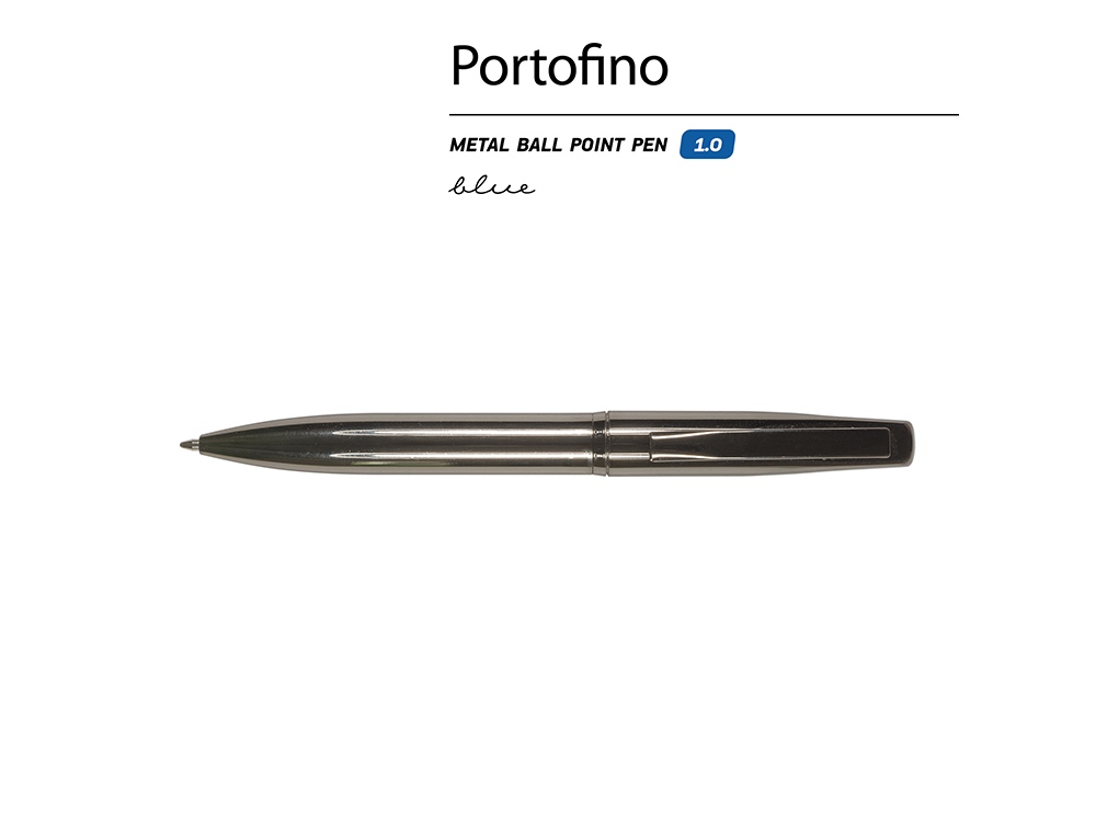 Ручка металлическая шариковая Portofino, вороненая сталь — изображение 2