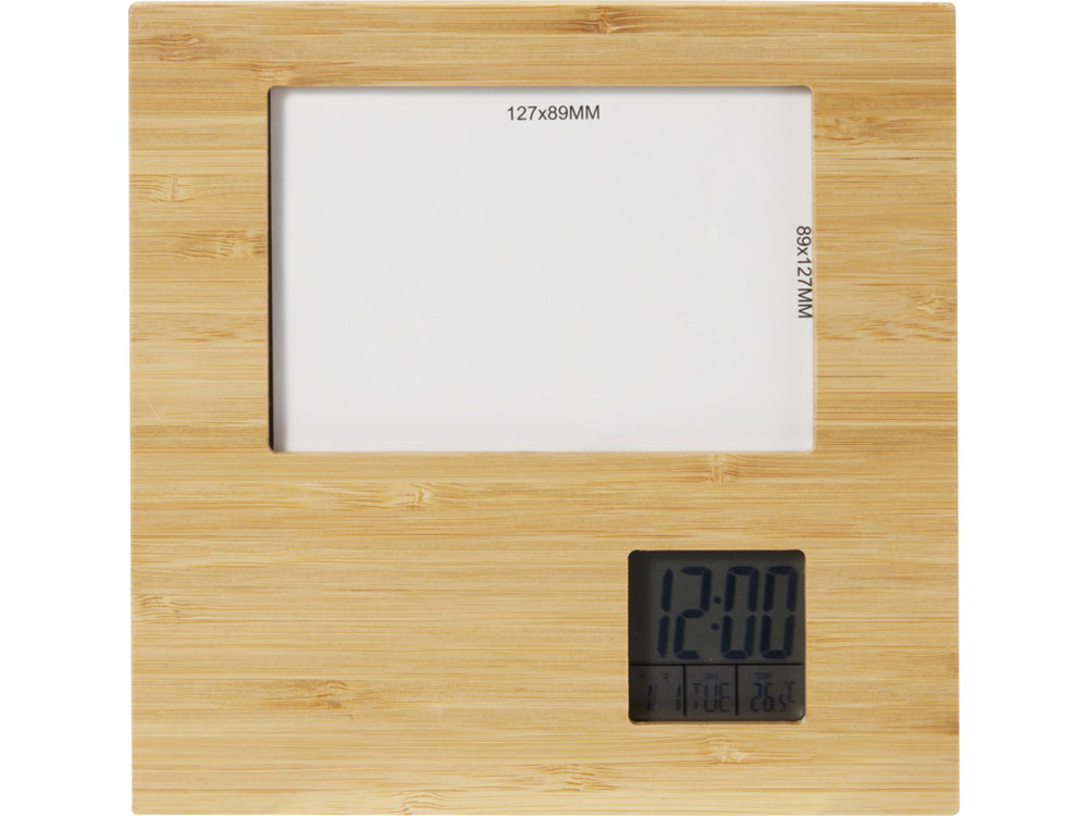 Бамбуковая фоторамка Sasa с метеостанцией, натуральный — изображение 2