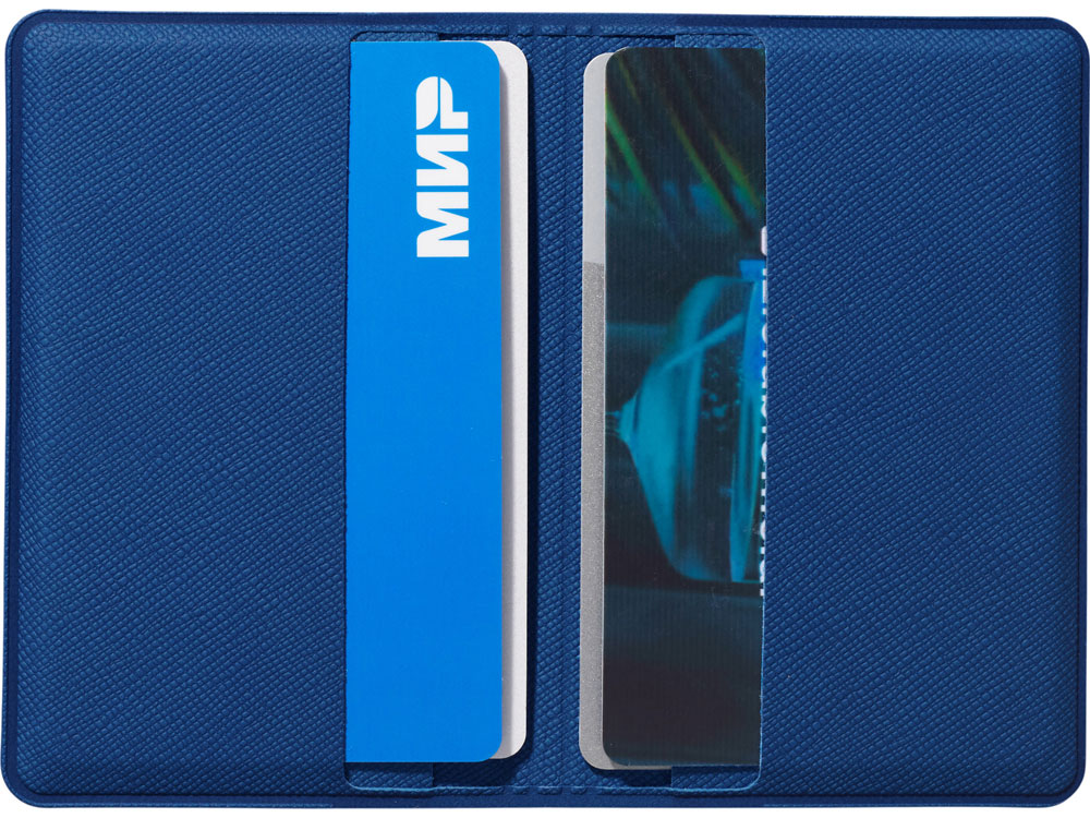 Футляр-книжка на 4-е карты с RFID Favor, синий — изображение 4