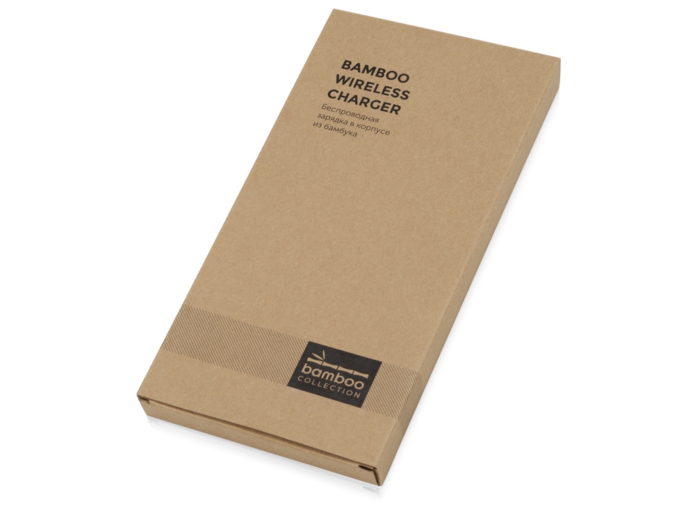 Беспроводное зарядное устройство-органайзер из бамбука Timber, натуральный/белый — изображение 6