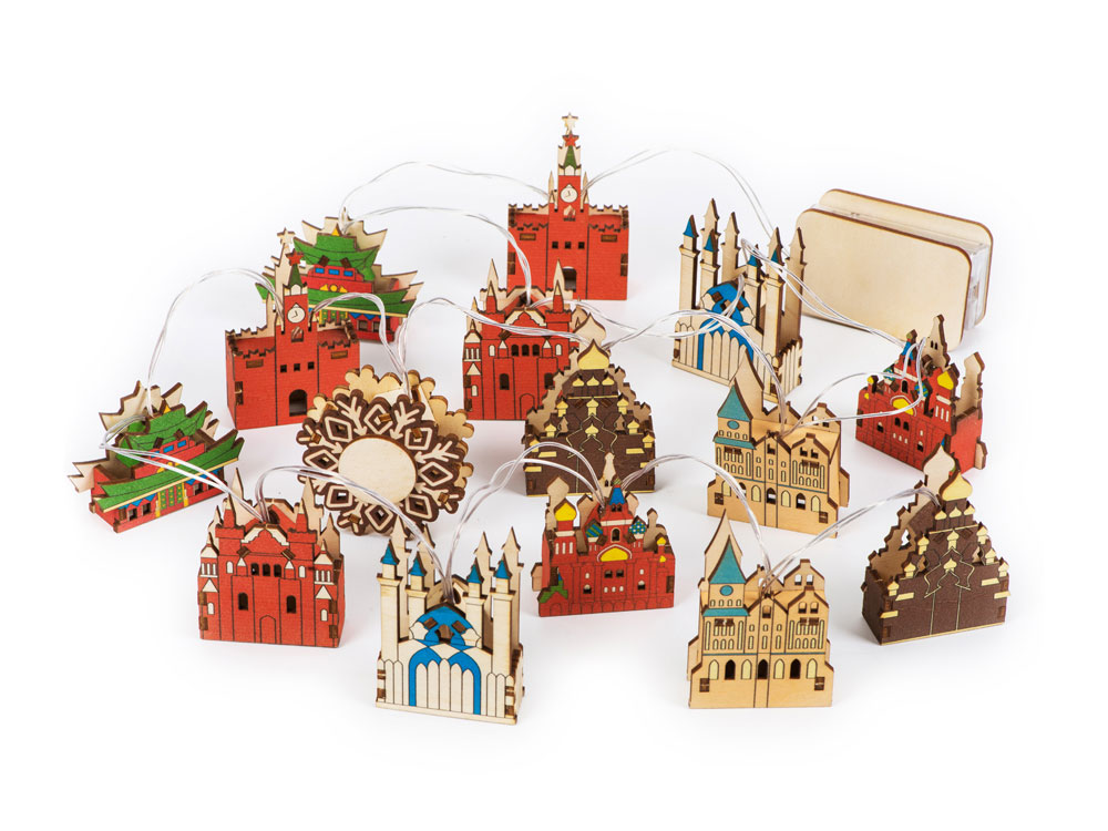 Ёлочная гирлянда с лампами в подарочной коробке Достопримечательности России — изображение 2