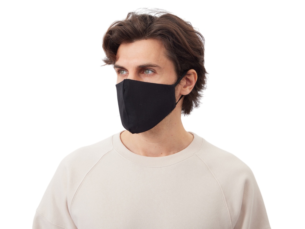 Хлопковая защитная маска для лица многоразовая анатомической формы без шва — изображение 2