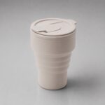 Силиконовый складной стакан GoCup, бежевый