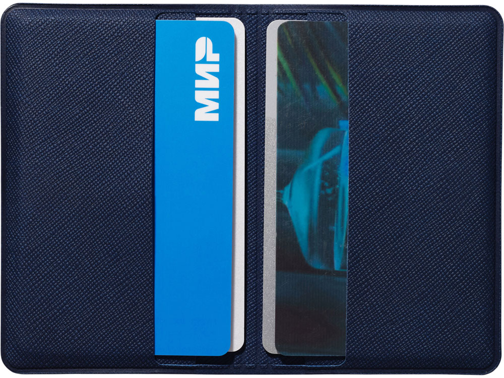 Футляр-книжка на 4-е карты с RFID Favor, темно-синий — изображение 4