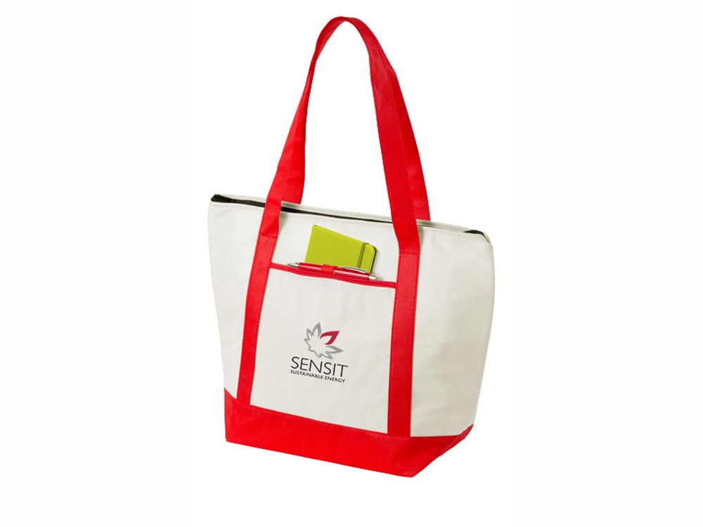 Сумка-холодильник Lighthouse, натуральный/красный — изображение 6