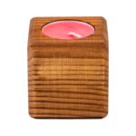 Свеча в декоративном подсвечнике, мокко, вишня