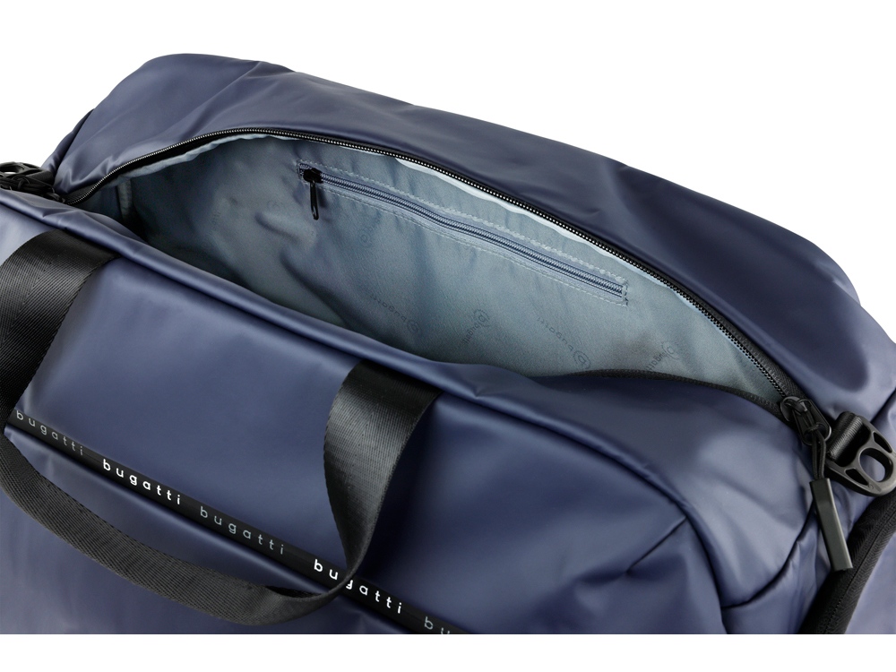 Сумка спортивная BUGATTI Blanc, синяя, тарпаулин/полиэстер, 52х26х27,5 см — изображение 4