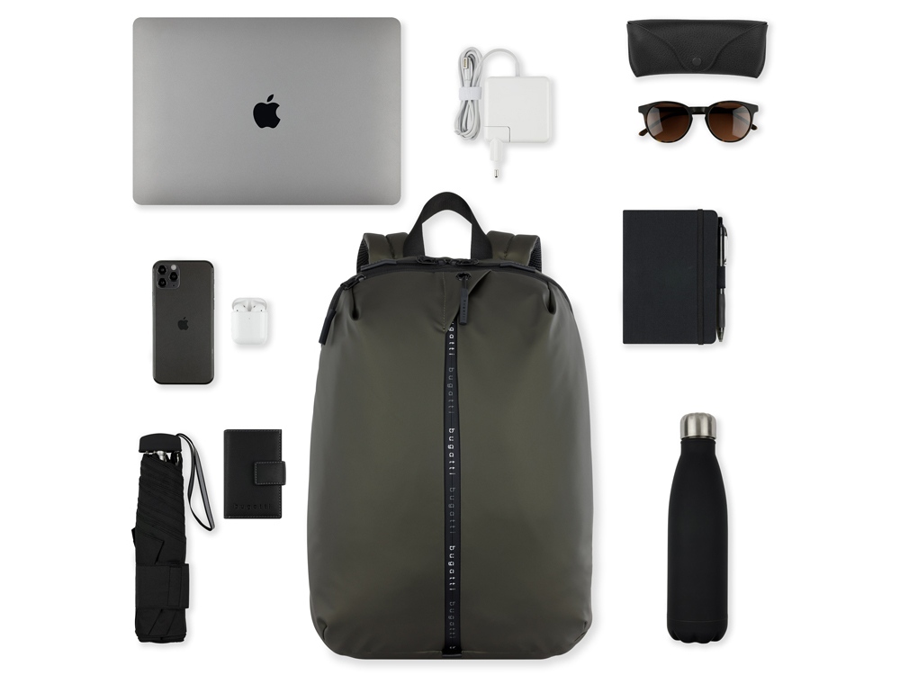 Рюкзак BUGATTI Blanc 15'', оливковый, тарпаулин/полиэстер, 32х15,5х45 см — изображение 6