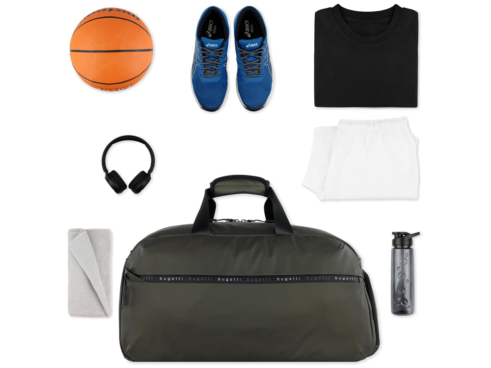 Сумка спортивная BUGATTI Blanc, оливковая, тарпаулин/полиэстер, 52х26х27,5 см — изображение 7