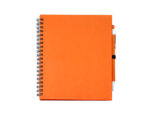 Блокнот LEYNAX с ручкой из переработанного картона, оранжевый