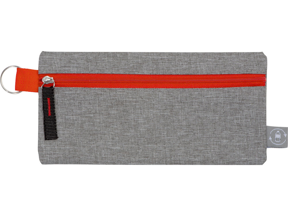 Универсальный пенал из переработанного полиэстера RPET Holder, серый/красный — изображение 3