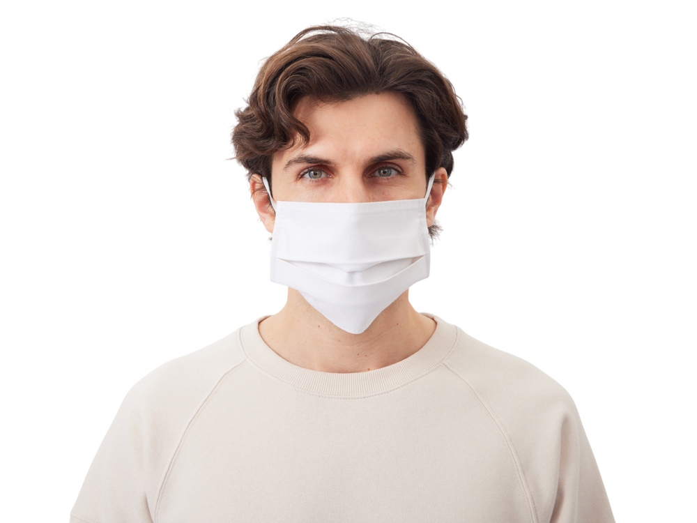 Маска для лица многоразовая из хлопка, белый — изображение 2