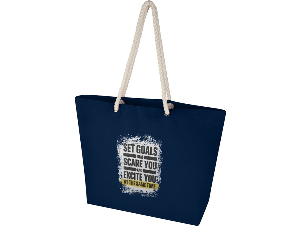 Florida пляжная эко-сумка из переработанного материала, сертифицированного по стандарту GRS, плотностью 270 г/м² 18L - Темно - синий — изображение 7