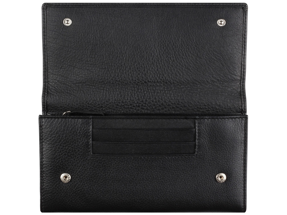 Кошелёк женский BUGATTI Lady Top, чёрный, натуральная воловья кожа, 20х2,5х10,5 см — изображение 3