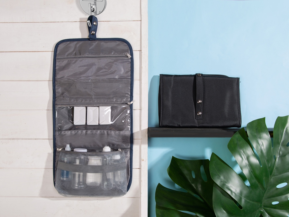 Несессер для путешествий со съемной косметичкой Flat, черный — изображение 10