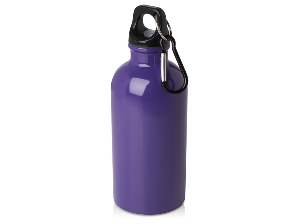Одностенная бутылка для воды с карабином Oregon, изготовленная из нержавеющей стали, сертифицированной по стандарту RCS, объемом 400 мл - Пурпурный