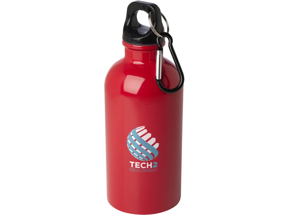 Одностенная бутылка для воды с карабином Oregon, изготовленная из нержавеющей стали, сертифицированной по стандарту RCS, объемом 400 мл - Красный — изображение 4