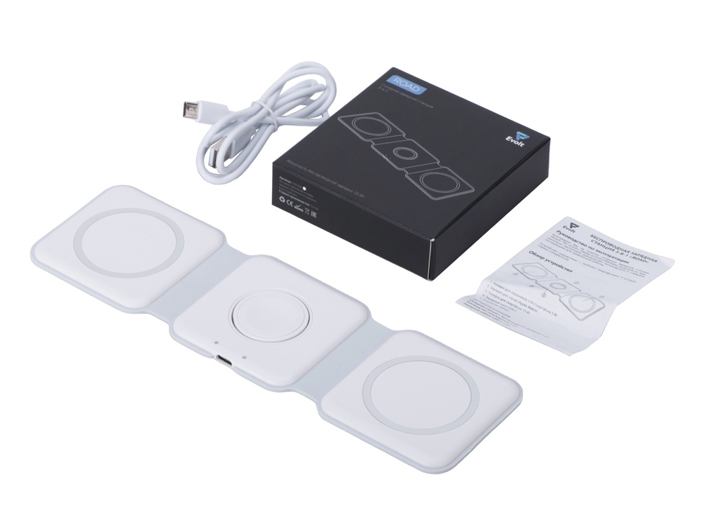 Беспроводное зарядное устройство 3-в-1 Road, 15 Вт, белый — изображение 12