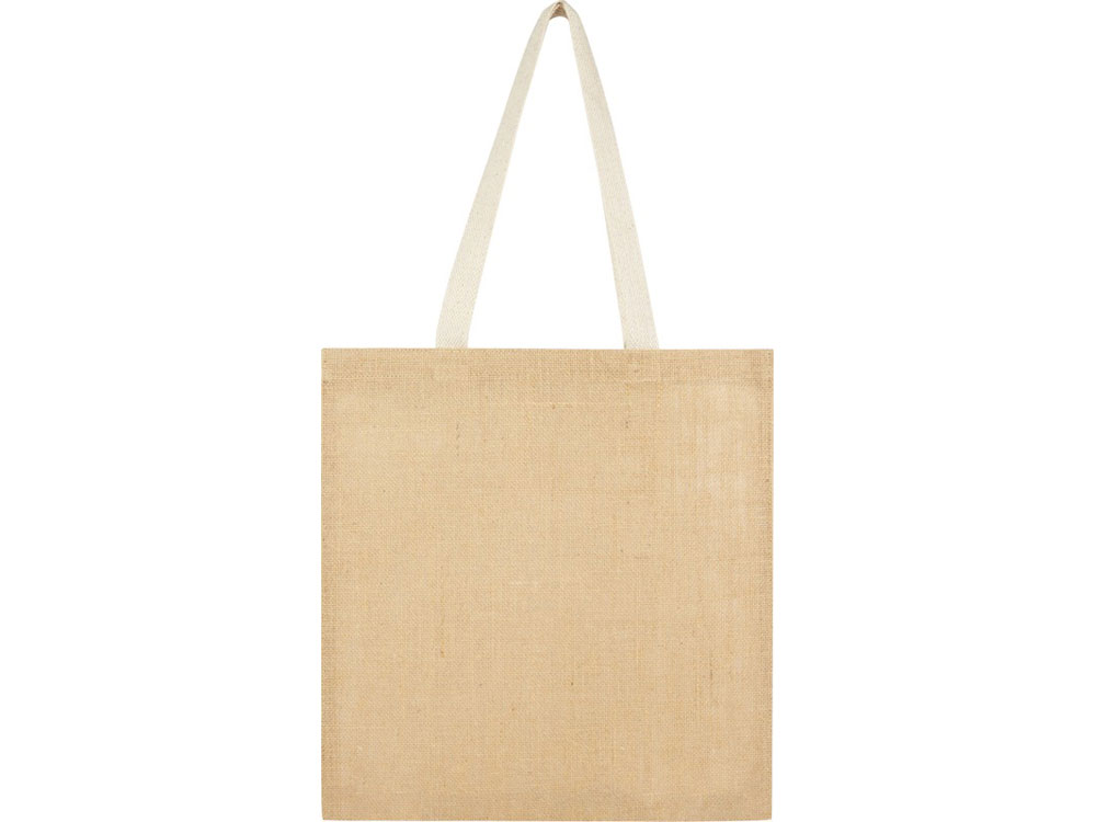 Эко-сумка Juta 7 л из джута плотностью 300 г/м2, белый — изображение 2