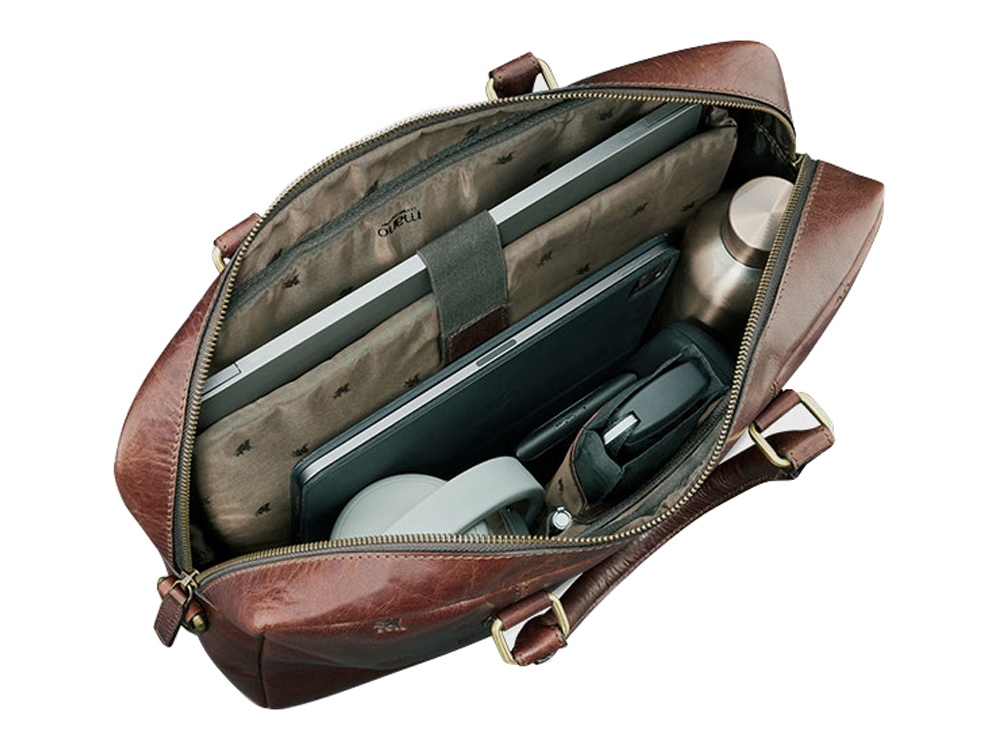 Сумка Mano Don Leon, натуральная кожа в коричневом цвете, 41 х 29,5 х 8,5 см — изображение 5