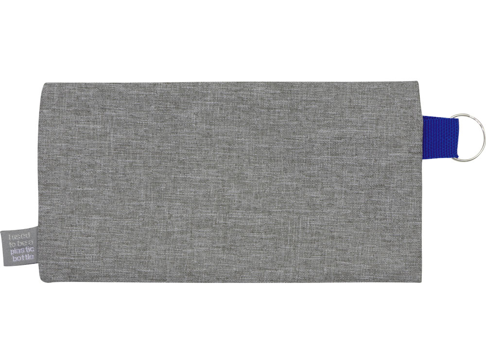 Универсальный пенал из переработанного полиэстера RPET Holder, серый/синий — изображение 4