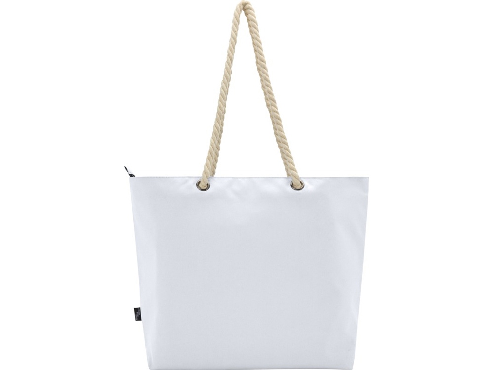 Panama пляжная эко-сумка-холодильник из переработанного материала, с ручками-шнурками 23L, белый — изображение 3