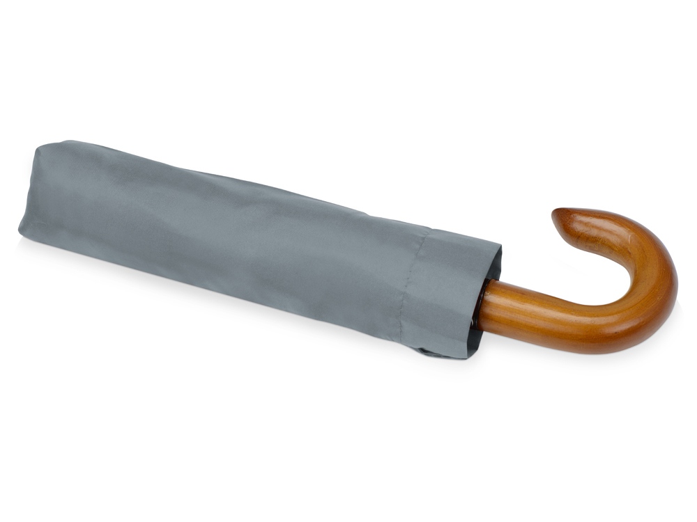 Зонт складной Cary, полуавтоматический, 3 сложения, с чехлом, серый — изображение 5