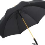 Зонт-трость 7399 Alugolf полуавтомат, черный/золотистый
