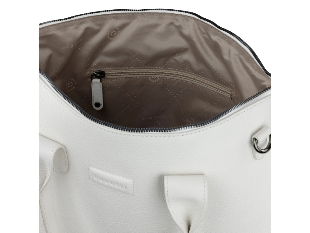 Сумка-шоппер BUGATTI Elsa, белая, воловья кожа/полиэстер, 46х11х31,5 см — изображение 5