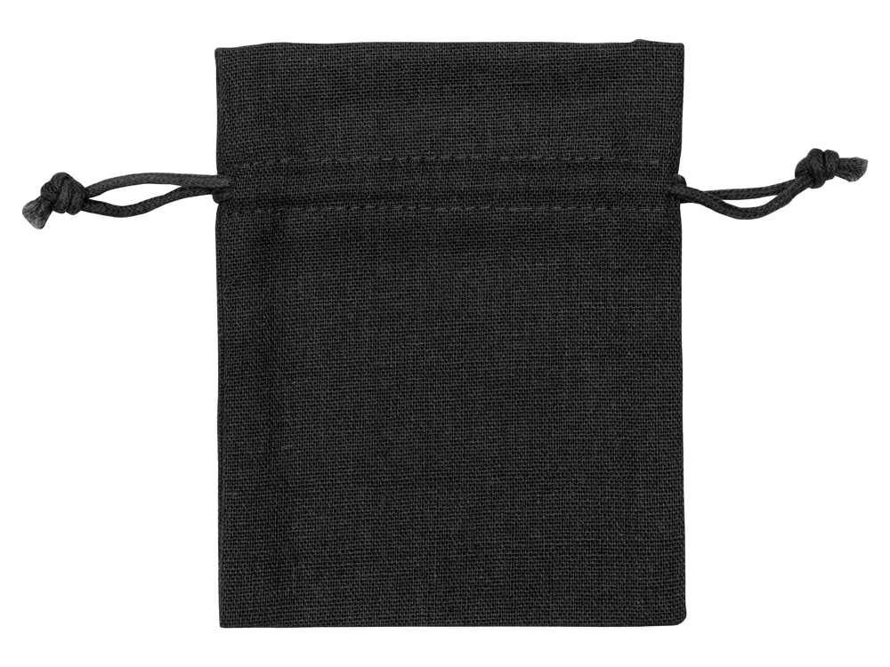 Мешочек подарочный, лен, малый, черный — изображение 2